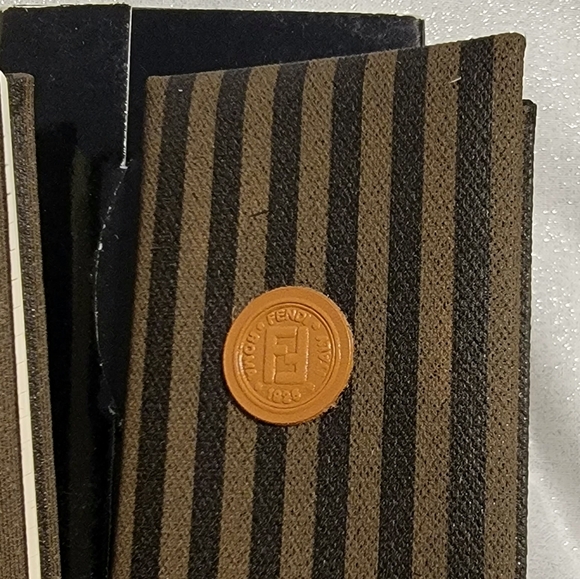 PAIR of FENDI Pequin Stripe Mini Address Books - Picture 3 of 9